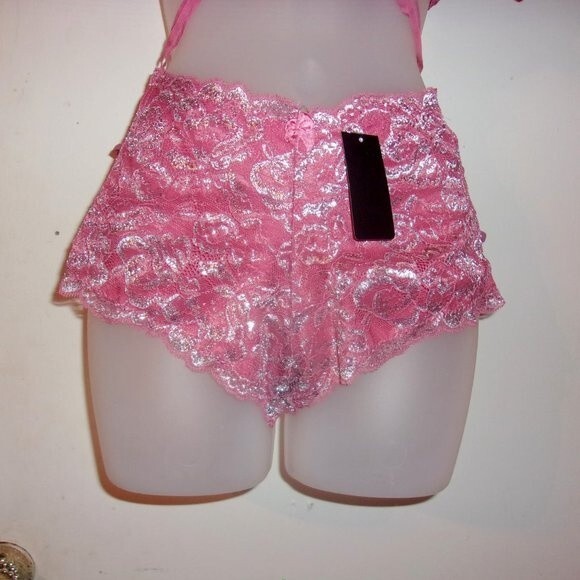 Youmita 40C Mauvewood Metallic Lace Bra & XL Coordinating Boyshort NWT - Picture 12 of 15